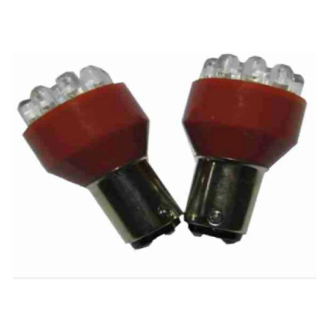 FOCO NORMAL 12V 1034 ROJO 2 POLOS PATAS DISPAREJAS